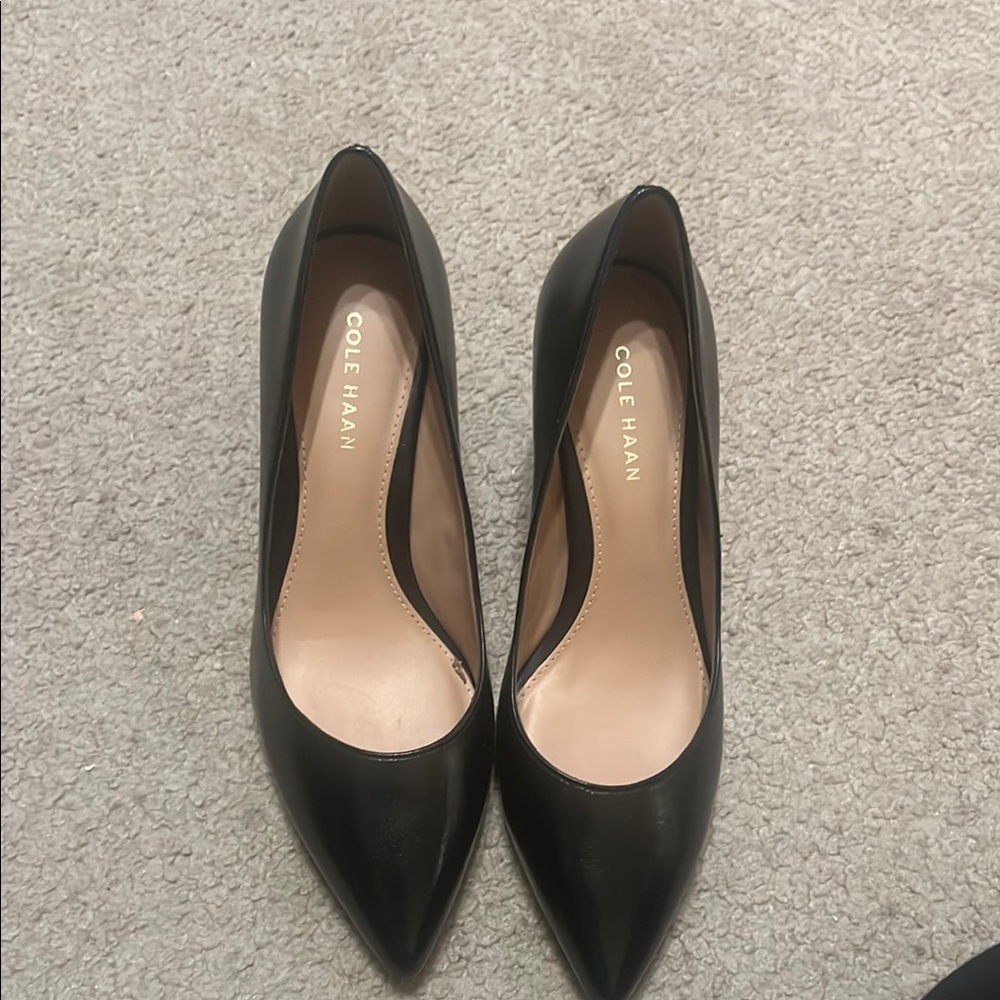 Cole Haan Black Pointed-Toe Heels Sleek Professional Design